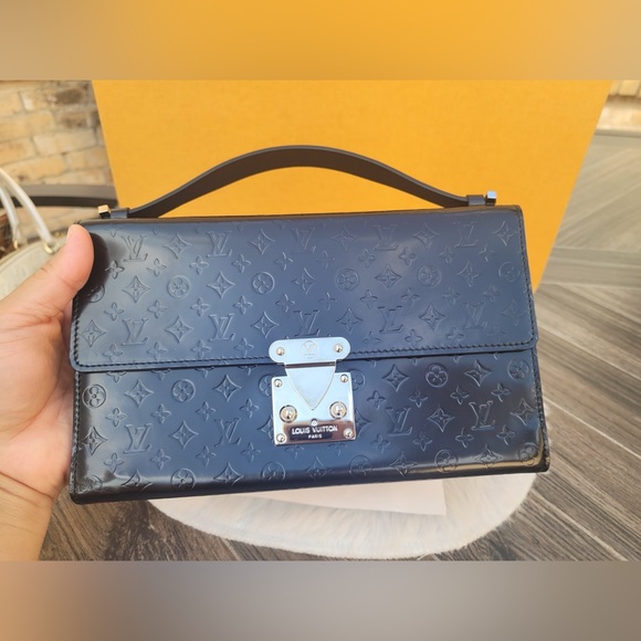 Glace Anouchka Pochette MM Noir Monogram Black Clutch - Picture 5 of 16